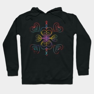 Valentine colourful hearts Hoodie